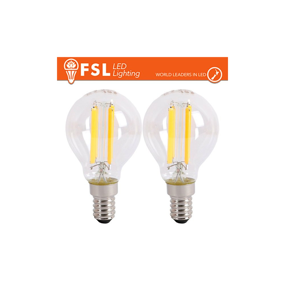 Lampada Filamento MiniSfera G45  6.5W 3000K E14 - Confezione 2PACK FL2G45F7W30K14