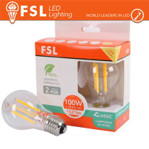 Lampada Filamento  A60  10.8W 3000K E27 - Confezione 2PACK FL2A60F11W30K27