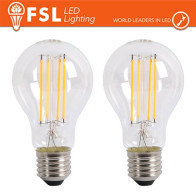 Lampada Filamento  A60  8.5W 3000K E27 - Confezione 2PACK FL2A60F9W30K27