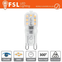 G9 - 2.2W 3000K 230LM >300º 48x16x12mm CRI80 AC-230V FLG9-22W3K