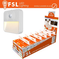 Luce notturna quadrata con sensore di movimento bispina con espositore FLFSN304