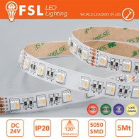 Striscia LED 5m IP20 5050 24V - 14W/m 60led/m RGB+W 3000K FLS1424VIPRGBW