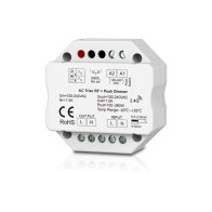 Dimmer LED 1 Canale RF 2.4G + Push 230V – Taglio di Fase Leading/Trailing SDS1-B