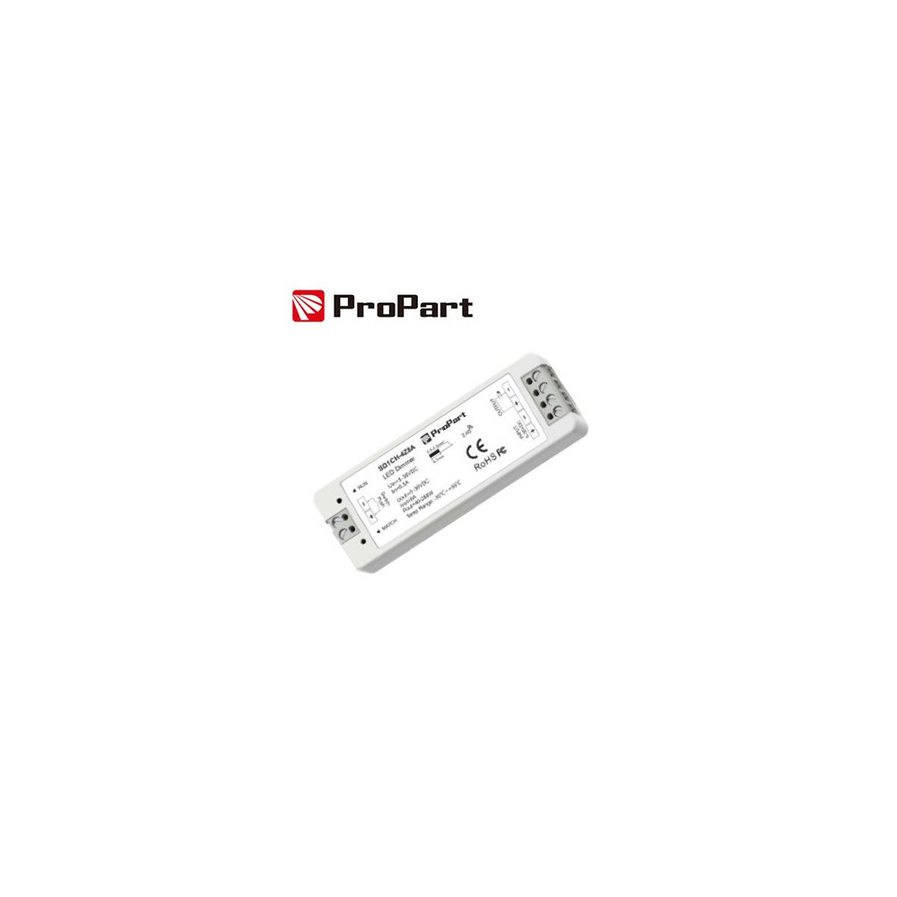 Ricevitore DIM RF LED 1 Canale - 8A, 5-36VDC, con Pulsante, RF2.4G SD1CH-4Z8A