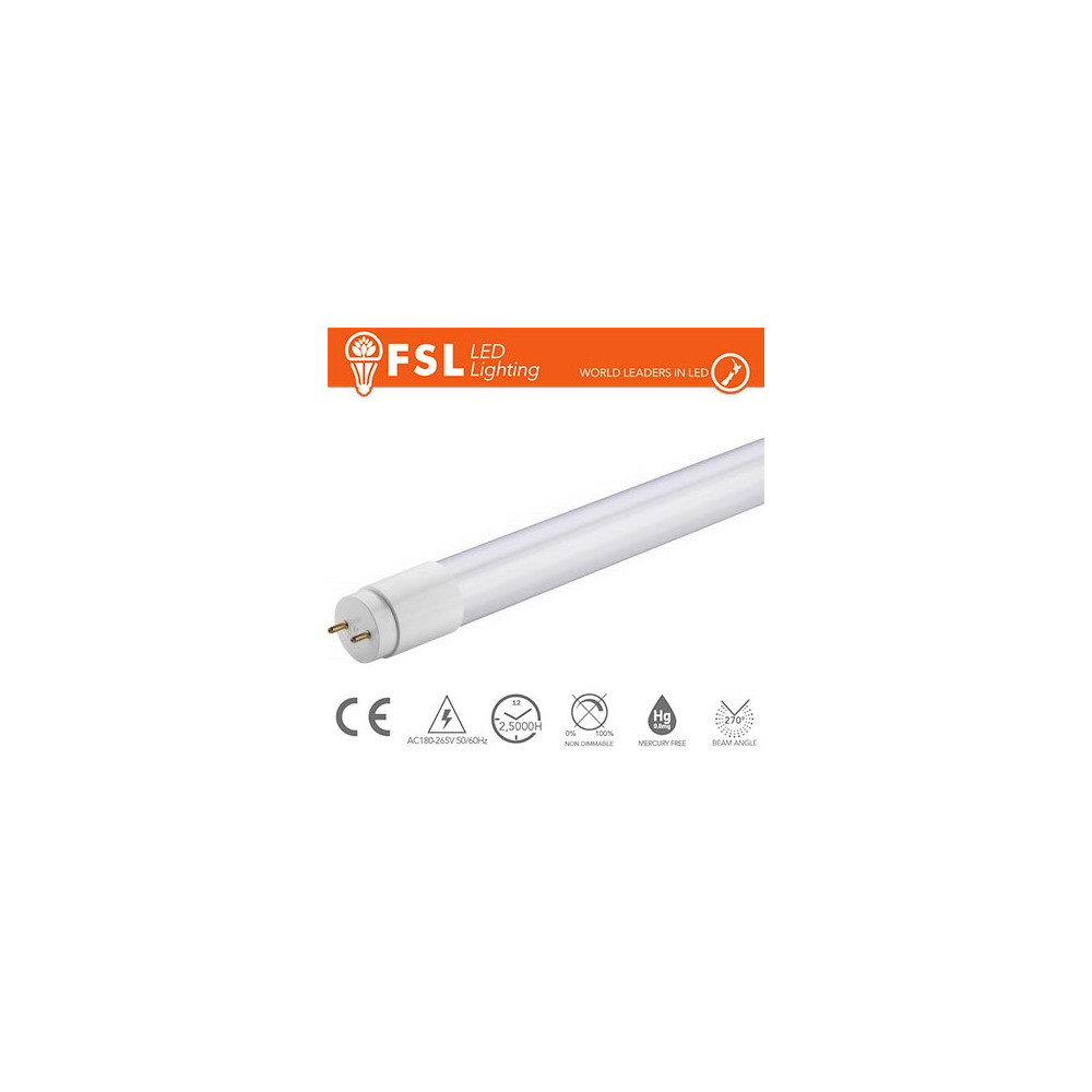 T8 LED Tubo Vetro - 22W 2000LM 6500K 120cm FLT822W65K12