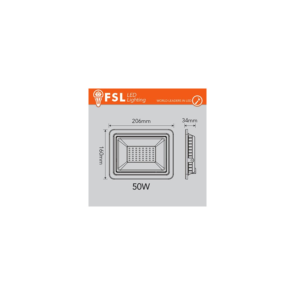 Proiettore per esterni Bianco 50W - IP65 115° 4000K FLFSB809-50W40K
