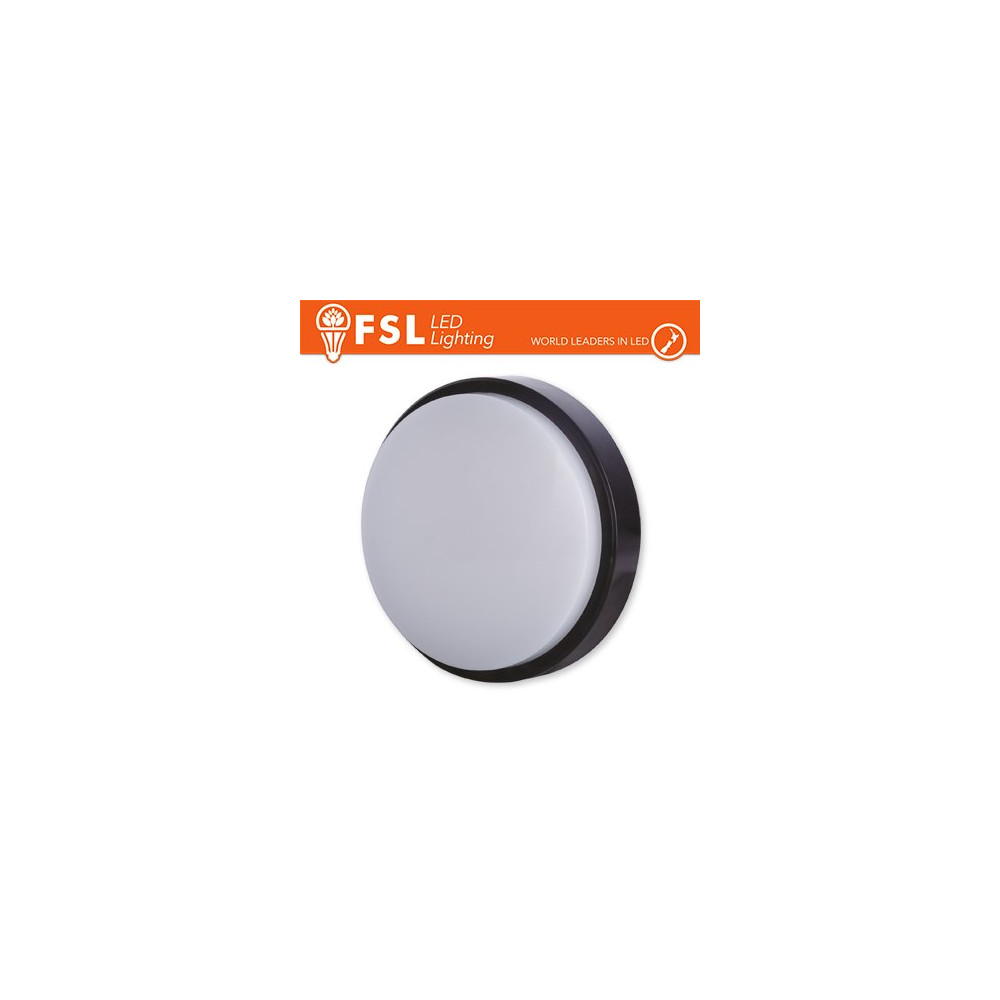 Plafoniera LED ROTONDA NERA 15W 3000K Ø180*55 IP54 FLRB-B15W3K