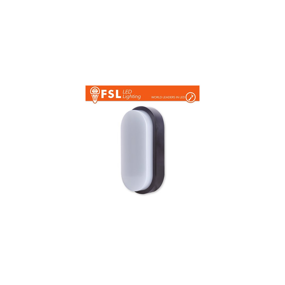 Plafoniera LED OVALE NERA 15W 4000K 55*100*200 IP54 FLRE-B15W4K