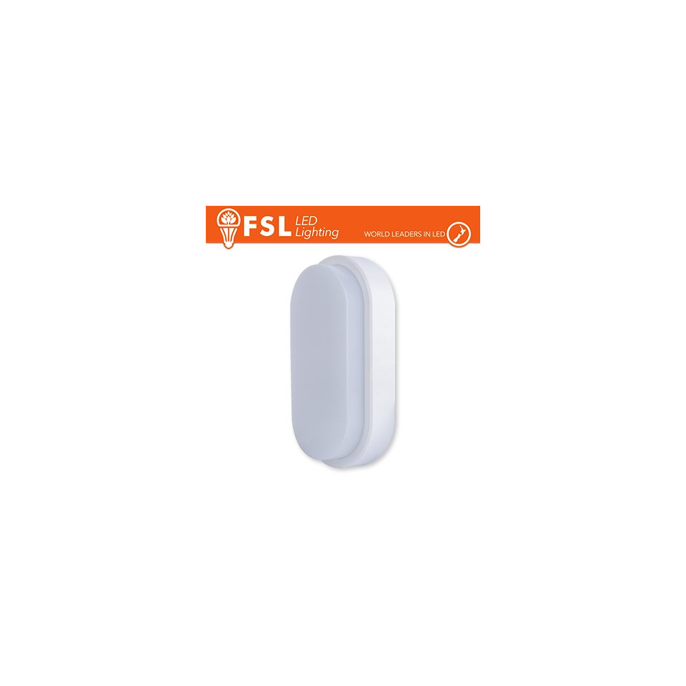 Plafoniera LED OVALE BIANCA 15W 4000K 55*100*200 IP54 FLRE-W15W4K