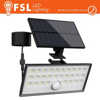 Faro da esterno solare con sensore di movimento 60W (6 led) - Nero Staccabile FLFSW305B