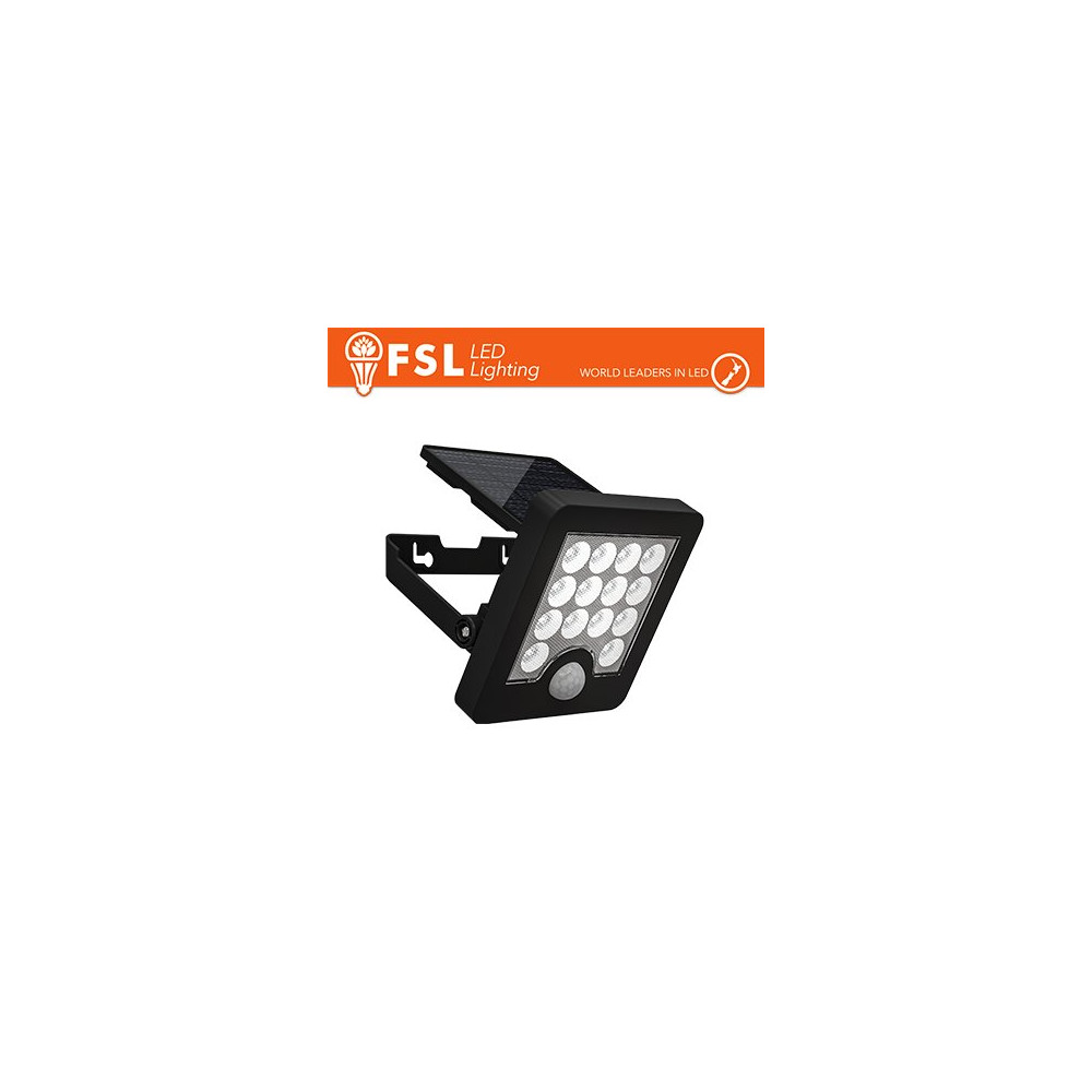 Faro da esterno solare con sensore di movimento 40W (4 led) - Nero FLFSW303B