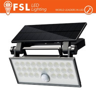 Faro da esterno solare con sensore di movimento 60W (6 led) - Nero FLFSW304B