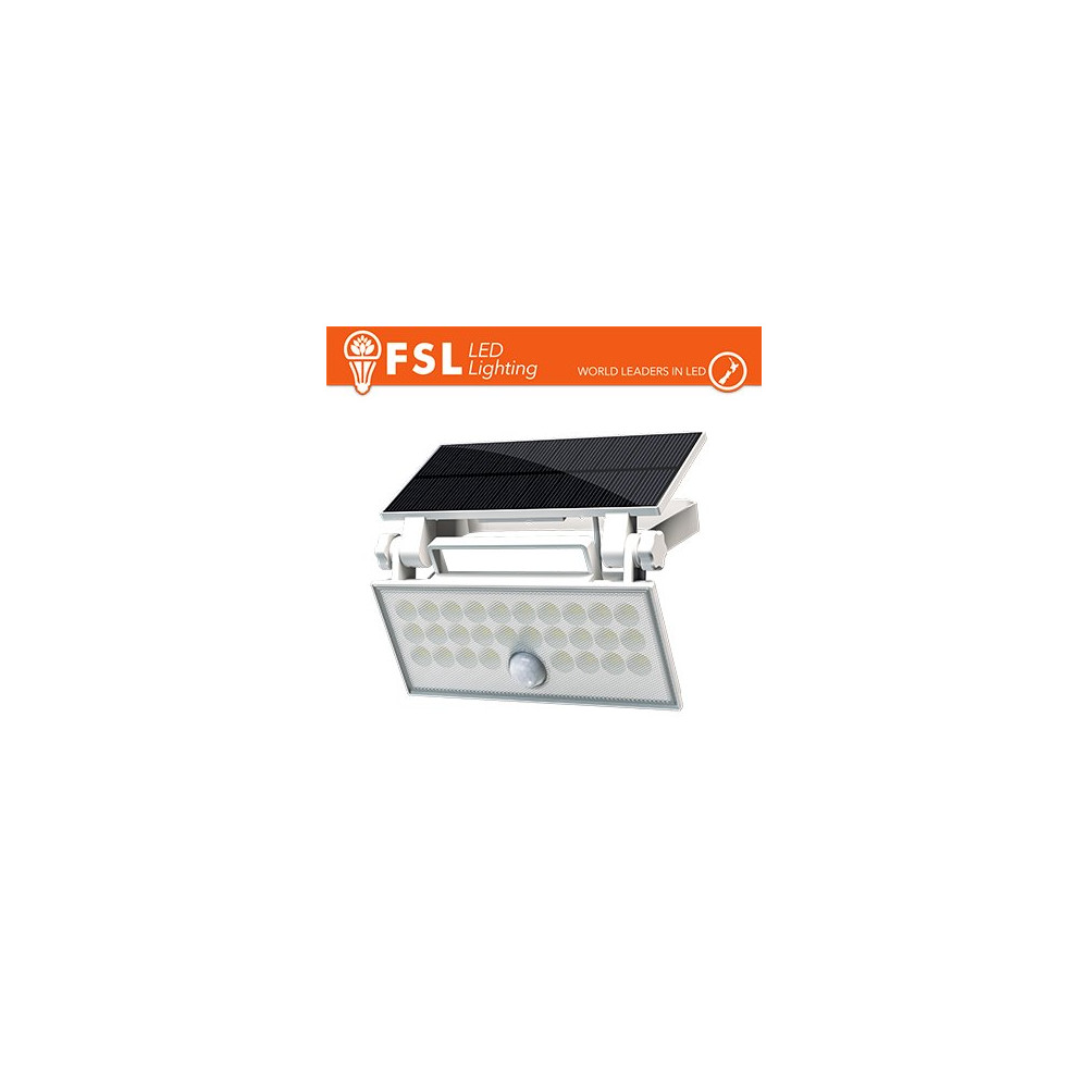 Faro da esterno solare con sensore di movimento 60W (6 led) - Bianco FLFSW304W
