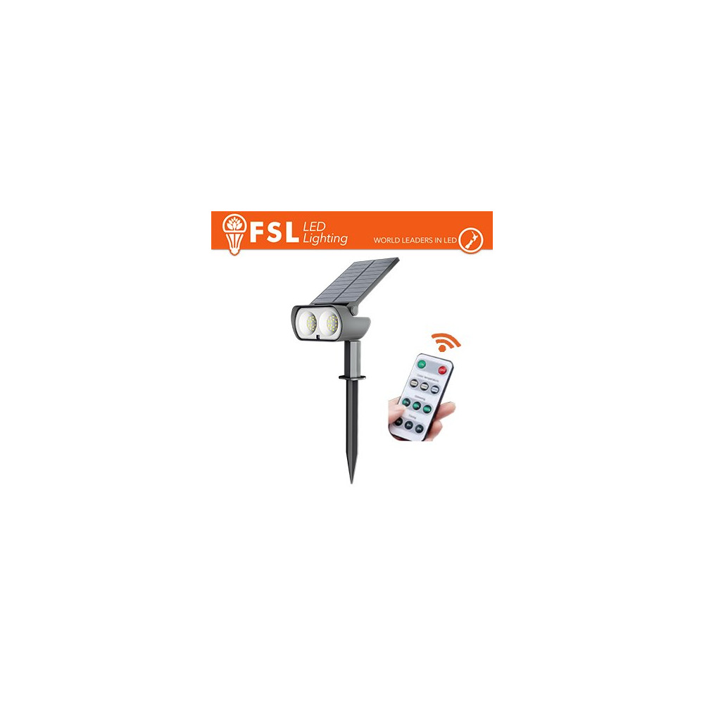 Picchetto da esterno LED solare cct 3white 15W (1.5led) con telecomando FLFSG306B