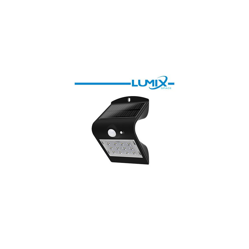 Lampada da parete LED solare senza fili con Sensori 220lm NERO LGB-SWL4K1B