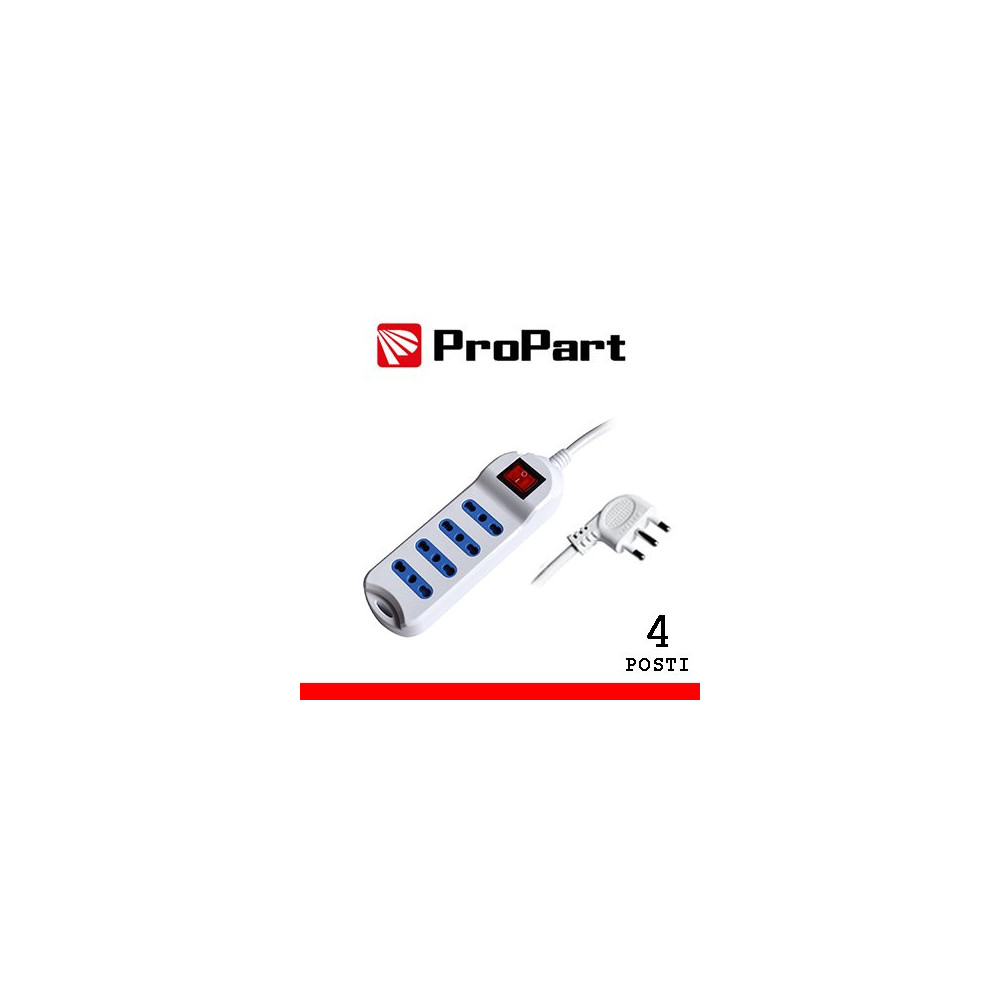 Multipresa 4pos bipasso spina16A +interr. PEM2714-W