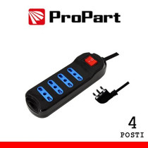 Multipresa 4pos bipasso spina16A +interr. nera PEM2714-BK