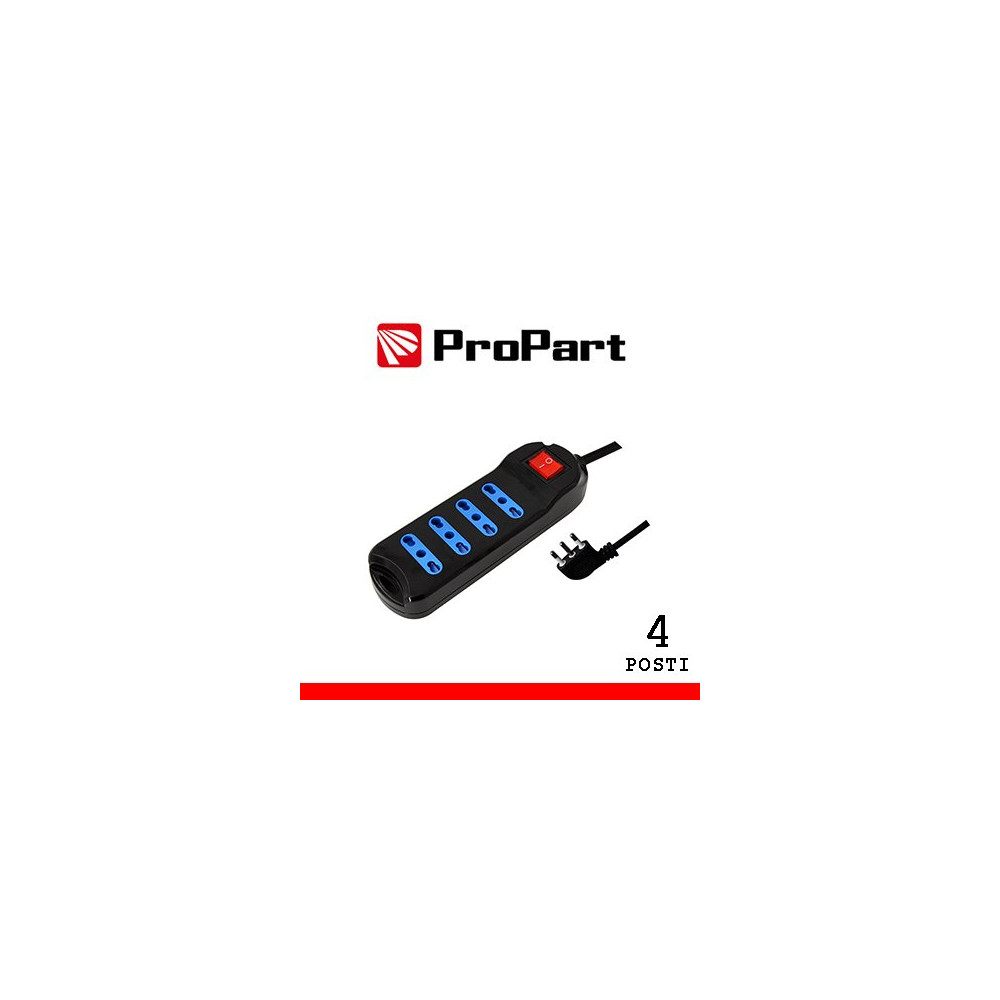 Multipresa 4pos bipasso spina16A +interr. nera PEM2714-BK