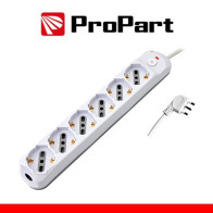 Multipresa 6pos bipasso/schuko + interrutt nuovo modello Spina 16A PEM3526-W
