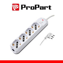 Multipresa 4pos bipasso/schuko + interrutt nuovo modello spina 16A PEM3524-W
