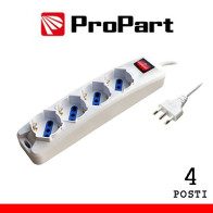 Multipresa 4pos bipasso/schuko spina16A +interr. PEM3504-W