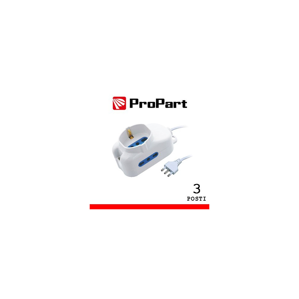 Multipresa 3pos bipasso + bipasso/schuko spina16A PEM203074-W