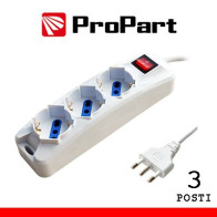 Multipresa 3pos bipasso/schuko spina16A +interr cavo 3M PEM3503-W3