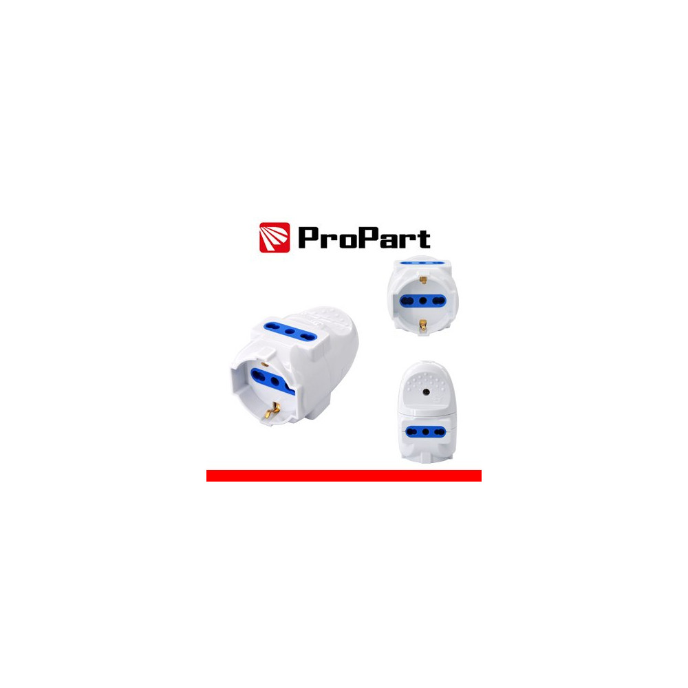 Multipresa volante Schuko/Bipasso 3 posti PES1016-WP