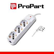 Multipresa 3pos bipasso/schuko + interrutt nuovo modello spina 16A PEM3523-W