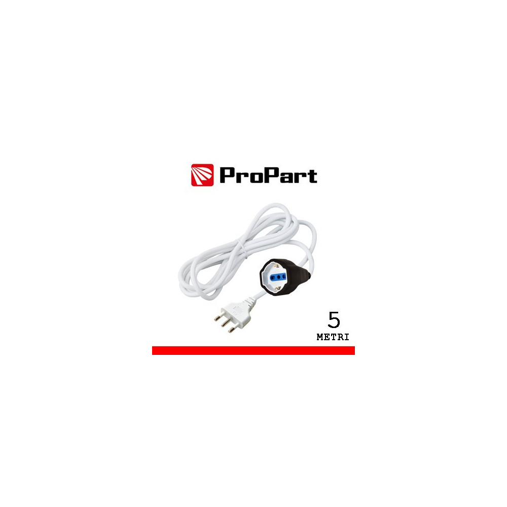 Prolunga lineare bipasso-schuko/bipasso 5metri spina16A PEP1124-5-W