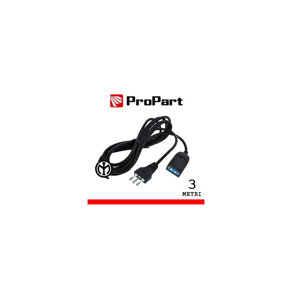 Prolunga lineare 10A 3metri spina10A nera PEP1120-3-BK