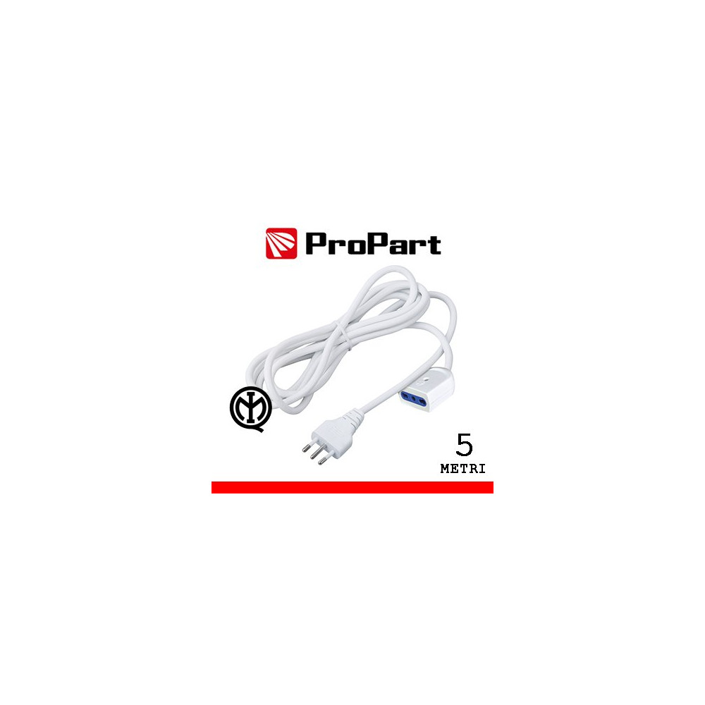 Prolunga lineare bipasso 5metri spina16A PEP1121-5-W