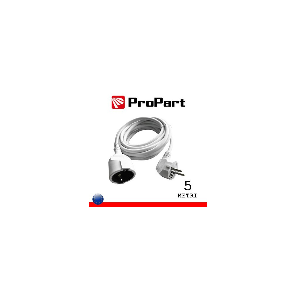 Prolunga lineare Schuko16A 5metri spina Schuko 16A PEPB01S-5-W