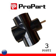 Adattatore triplo 3 pos Schuko spina Schuko 16A nero polybag PESGB01S-BKP