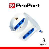 Adattatore 3pos bipasso/schuko spina16A salvaspazio PES1064-W