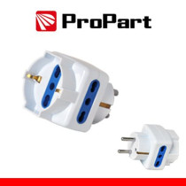 Adattatore triplo 3pos bipasso/schuko spina Schuko PES1040A-WP