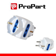 Adattatore triplo 3pos bipasso/schuko spina Schuko PES1040A-WP