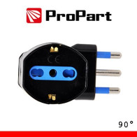 Adattatore schuko 90° spina16A salvaspazio nero PES1067-BK