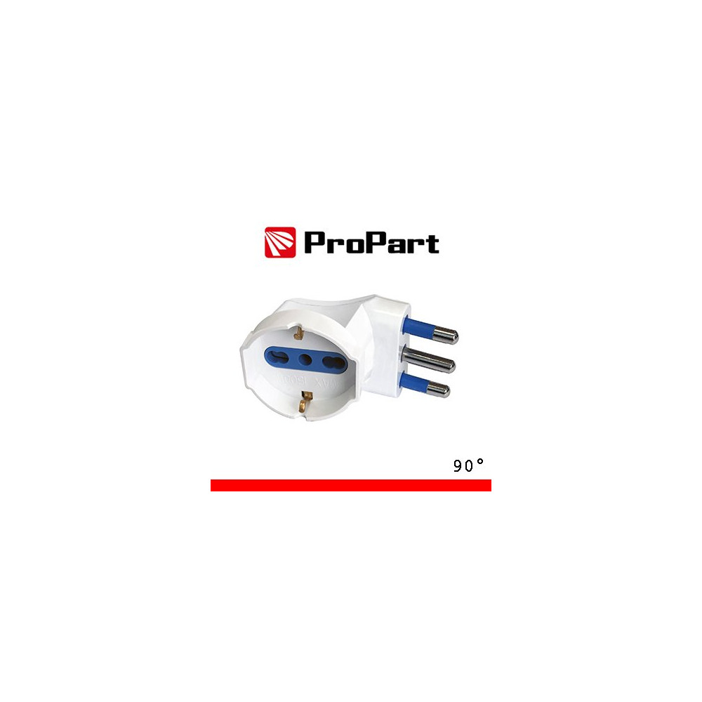 Adattatore schuko 90° spina16A salvaspazio PES1067-W