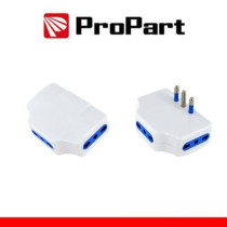 Adattatore presa tripla,3 prese 2P+T 10/16A bipasso, Spina 16a laterale PEA1018-W
