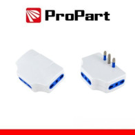 Adattatore presa tripla,3 prese 2P+T 10/16A bipasso, Spina 16a laterale PEA1018-W