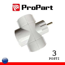 Adattatore triplo 3 pos Schuko spina Schuko 16A polybag PESGB01S-WP