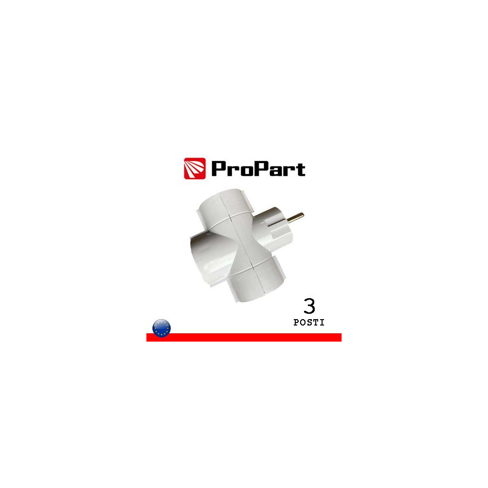 Adattatore triplo 3 pos Schuko spina Schuko 16A polybag PESGB01S-WP