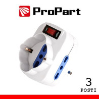 Adattatore 3pos bipasso/schuko spina10A rotante + inter. PES1080-W