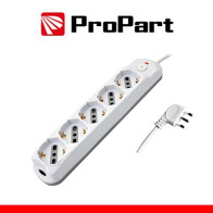 Multipresa 5pos bipasso/schuko + interrutt nuovo modello PEM3525-W