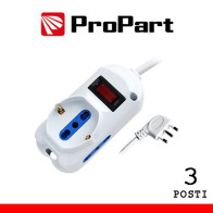 Multipresa 3pos bipasso + bipasso/schuko spina10A + inter. PEM2611-W