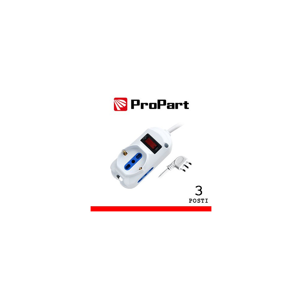 Multipresa 3pos bipasso + bipasso/schuko spina10A + inter. PEM2611-W