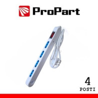 Multipresa Salvaspazio 4posti 2P+T bipasso con protez Spina 10A + interr PEM2201-W