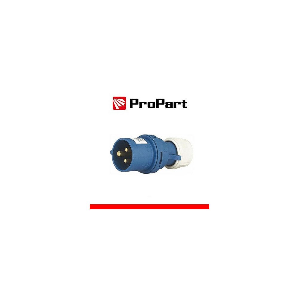 Spina Mobile Diritta Indust. CEE 16A-6h 2P+T 220-250V IP44 PEI13
