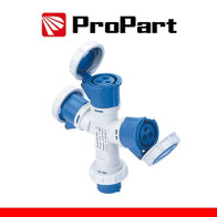 Adattatore triplo Spina ind.16A 2P+T 220-250V CEE IP67 PEI10132
